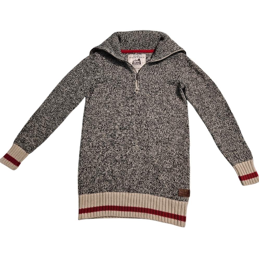 Roots Cabin Quarter Zip Cotton Blend Sweater, XS